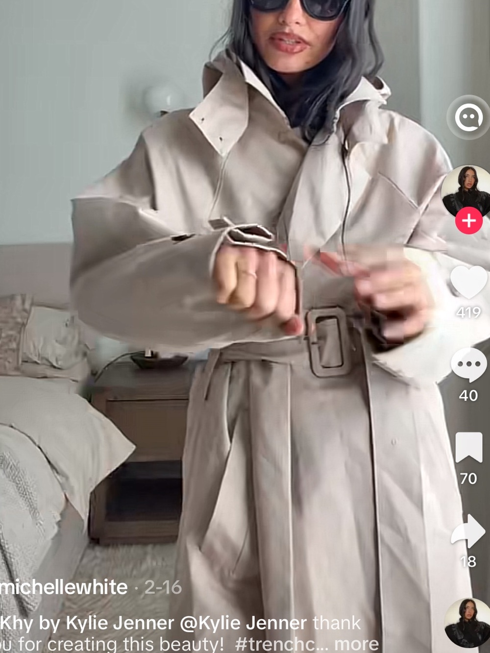 KHY Kylie Jenner x Hydra INFLUENCER OVERSIZED TRENCH COAT with hood size XS new - Picture 10 of 10